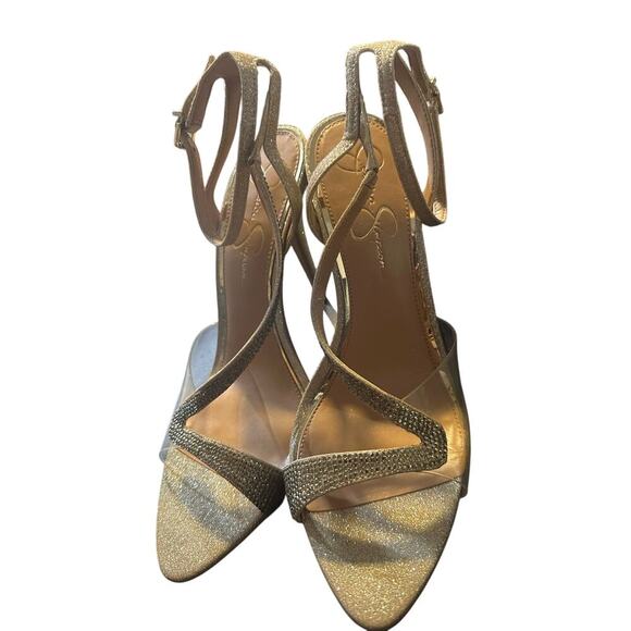NWOT-JESSICA SIMPSON Womens Glitter Pointy Toe Stiletto Dress Sandals. Size 10M - Picture 7 of 8
